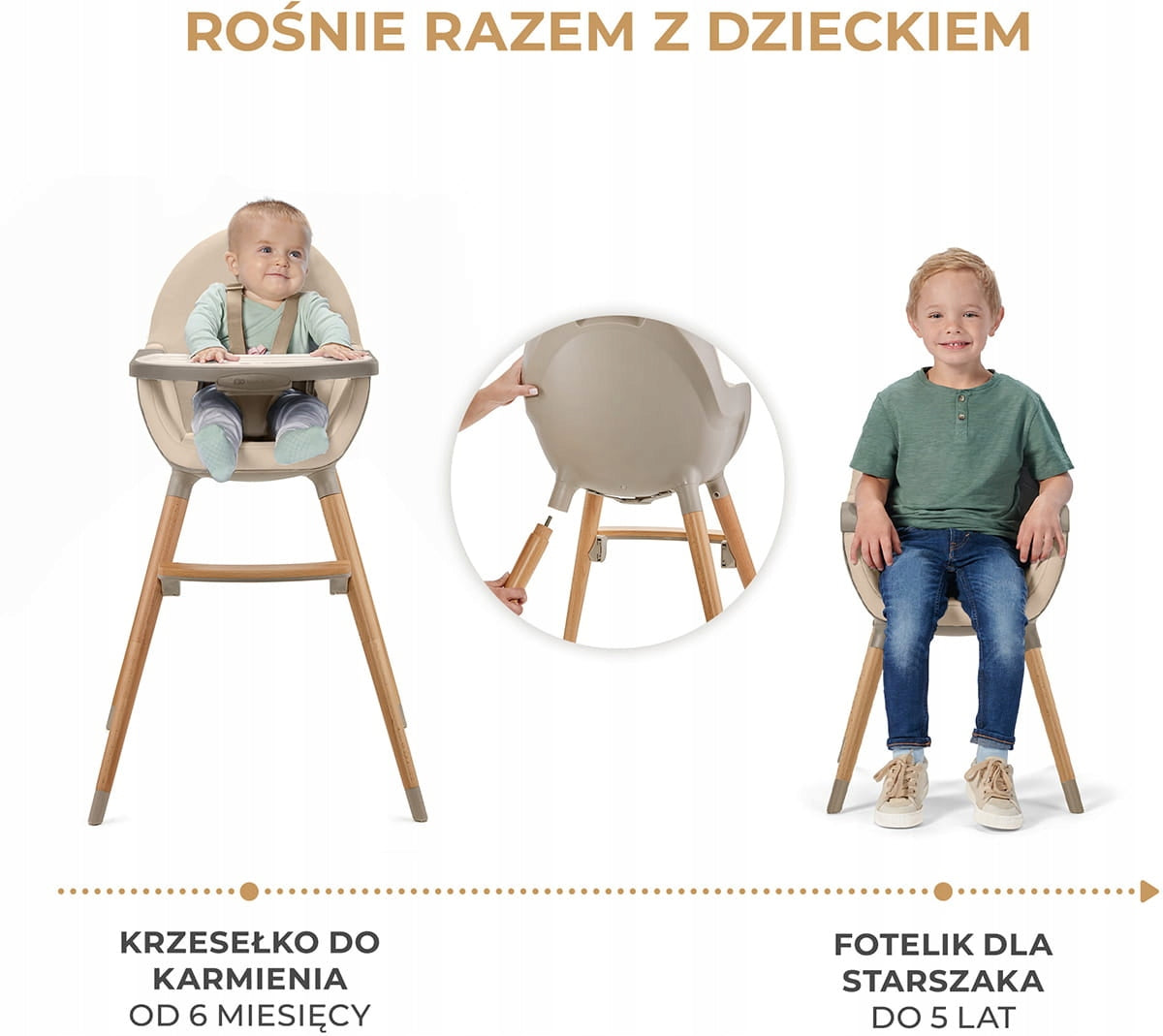 Kinderkraft Fini 2 - Folding Feeding Chair 2in1 Children's Chair Packaging status original