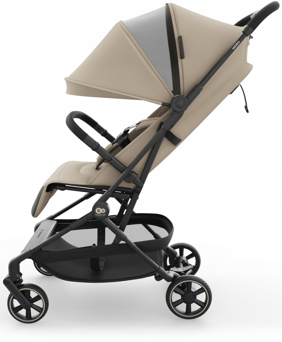 Kinderkraft Nebo Lightweight Stroller For Airplane Stroller| Soft Beige Color shades of brown and beige