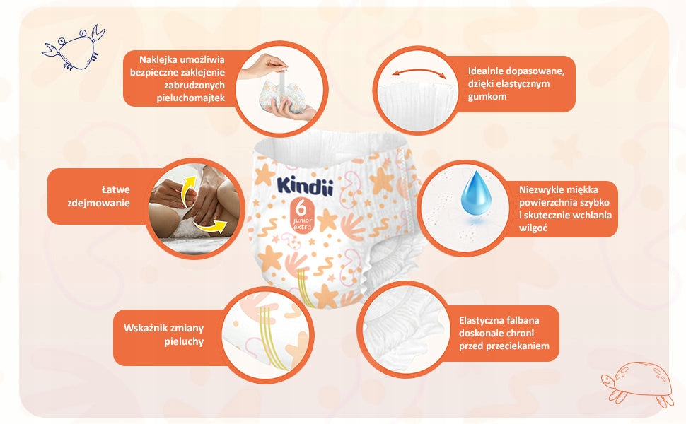 Kindii Absorbent diapers junior extra size 6 (15+ kg) 20 pieces EAN (GTIN) 5900095037330