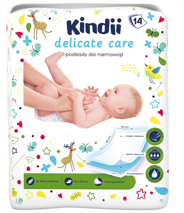 Kindii Delicate Care Disposable Baby Foundations, 14 Pack 60 x 60 cm
