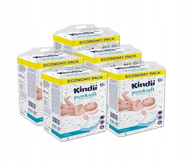 Kindii Pure & Soft Changing Foundations 60x40 cm 5 x 30 pcs Absorbent