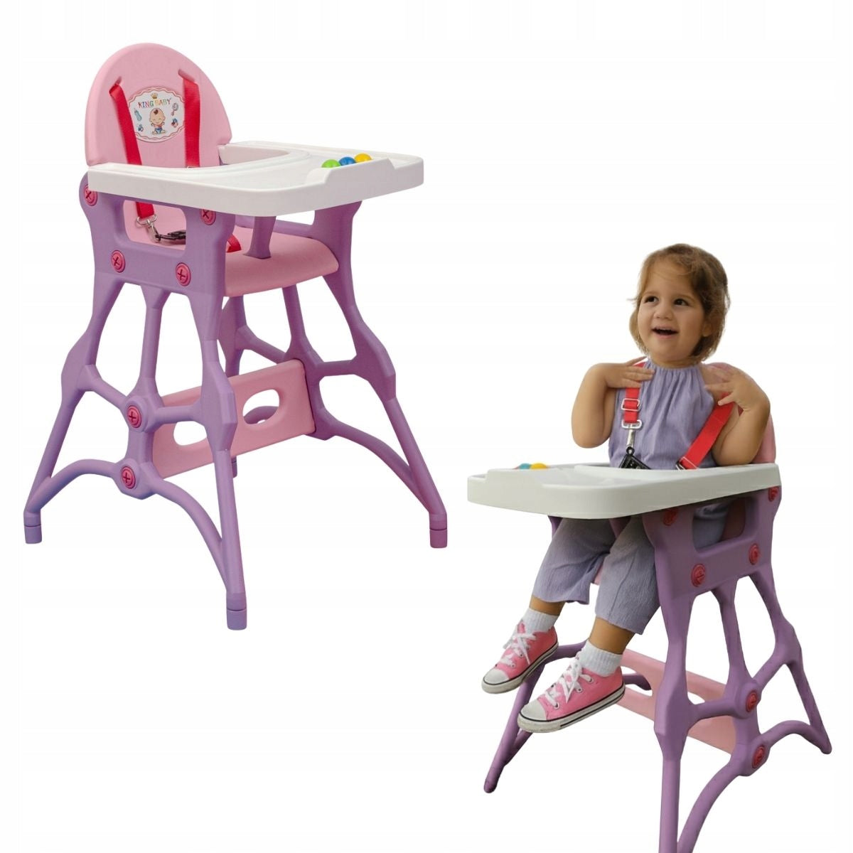 King Baby Highchair - Pink