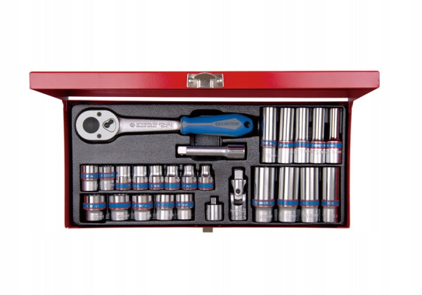 King Tony SOCKET SET 3/8" 27cz 6-angle 7-19mm WITH RATCHET accessories 3527