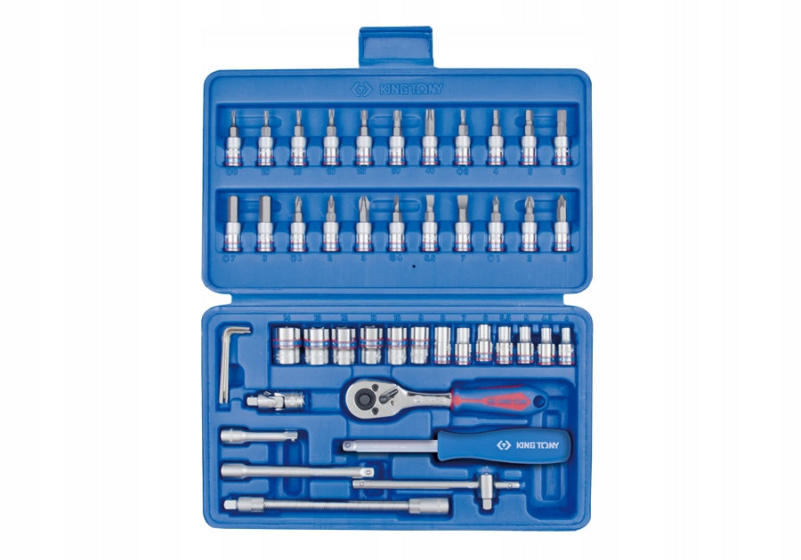 King Tony Tool Kit 1/4" 46Pcs Ratchet Cap Accessories