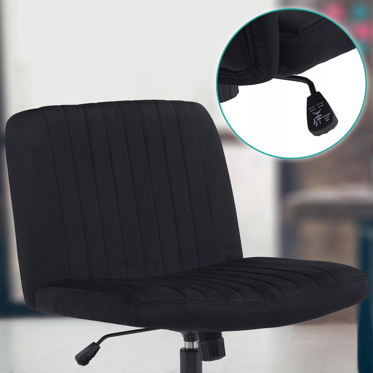 Kingman Velvet Office Chair, Black Manufacturer code 325350