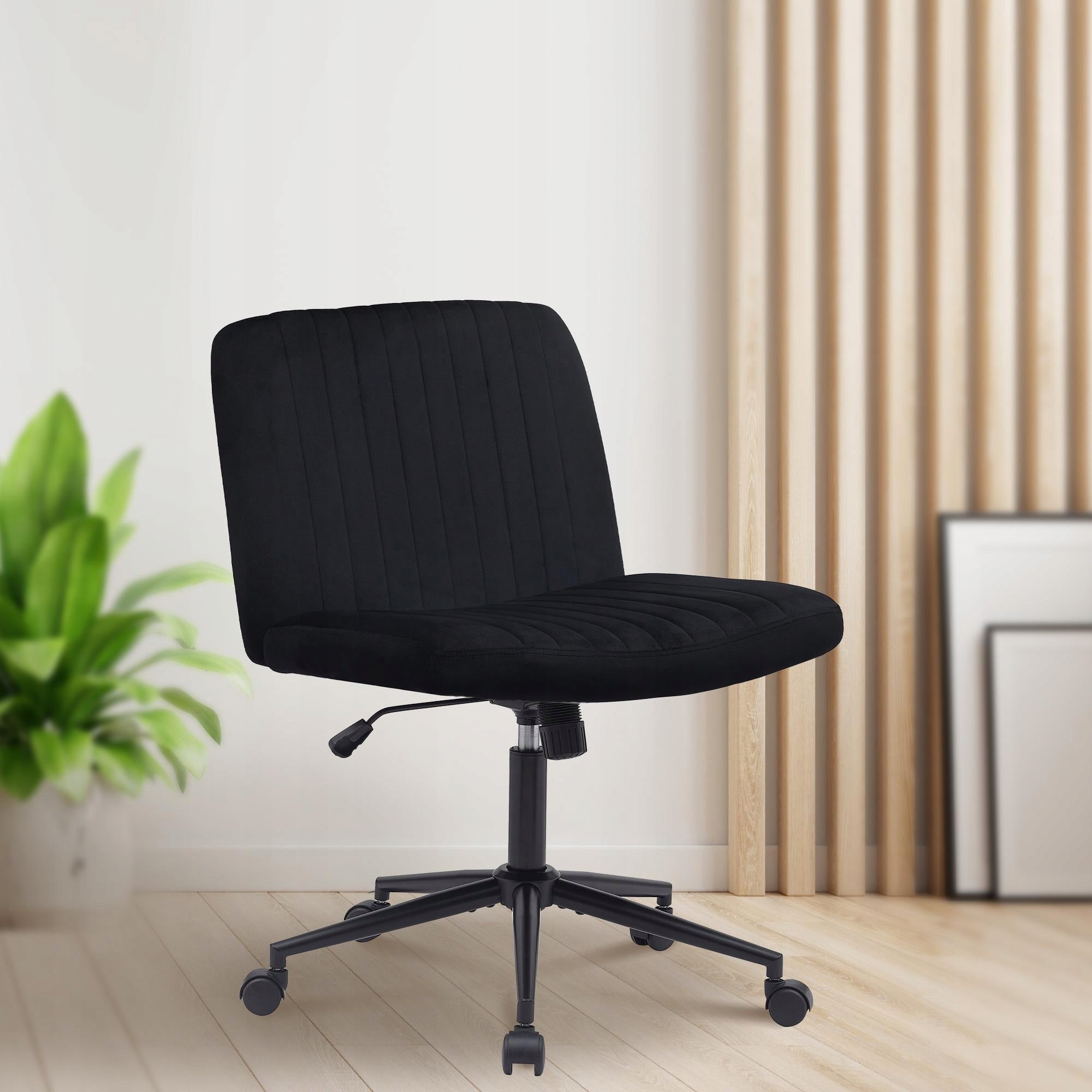 Kingman Velvet Office Chair, Black Packaging status original