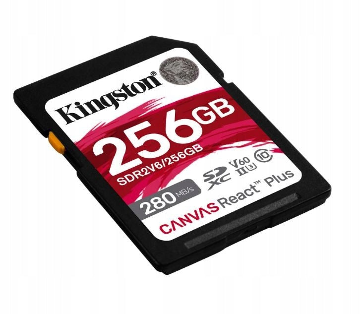 Kingston SD Memory Card 256GB React Plus 280/150/MB/s U3 V60 Card capacity 256 GB