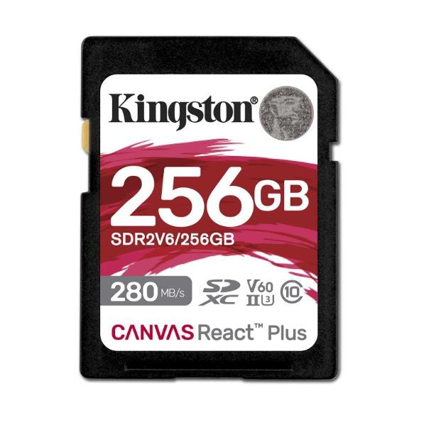 Kingston SD Memory Card 256GB React Plus 280/150/MB/s U3 V60
