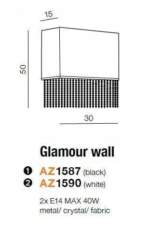 Azzardo sieninis šviestuvas Glamour Black