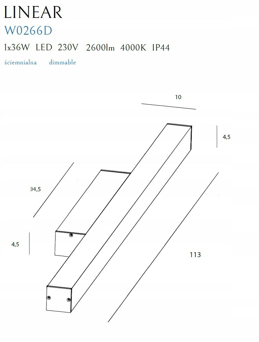 LINEAR W0266, sieninis šviestuvas