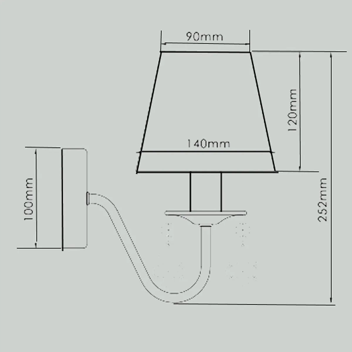 Light Prestige Wandleuchte Mona silber 