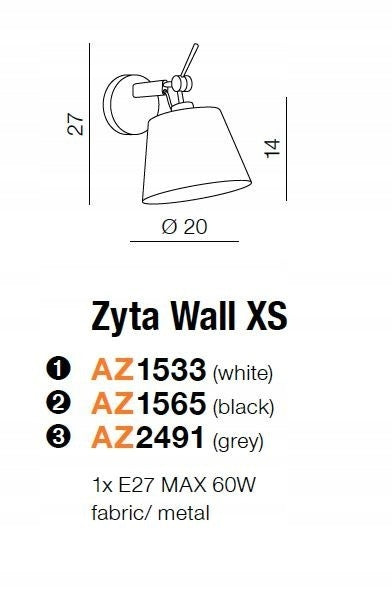 Azzardo Wandleuchte Zyta Wall XS AZ2491 