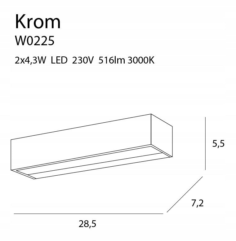 KROM W0225, sieninis šviestuvas