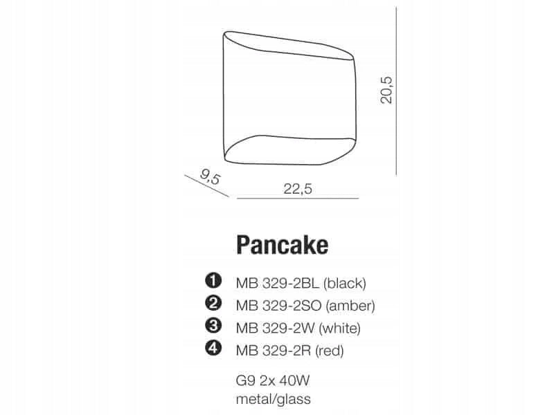 Azzardo sieninis šviestuvas Pancake White