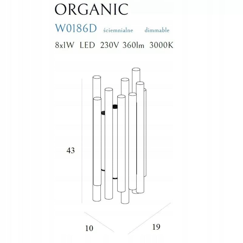 ORGANIC W0186D, sieninis šviestuvas