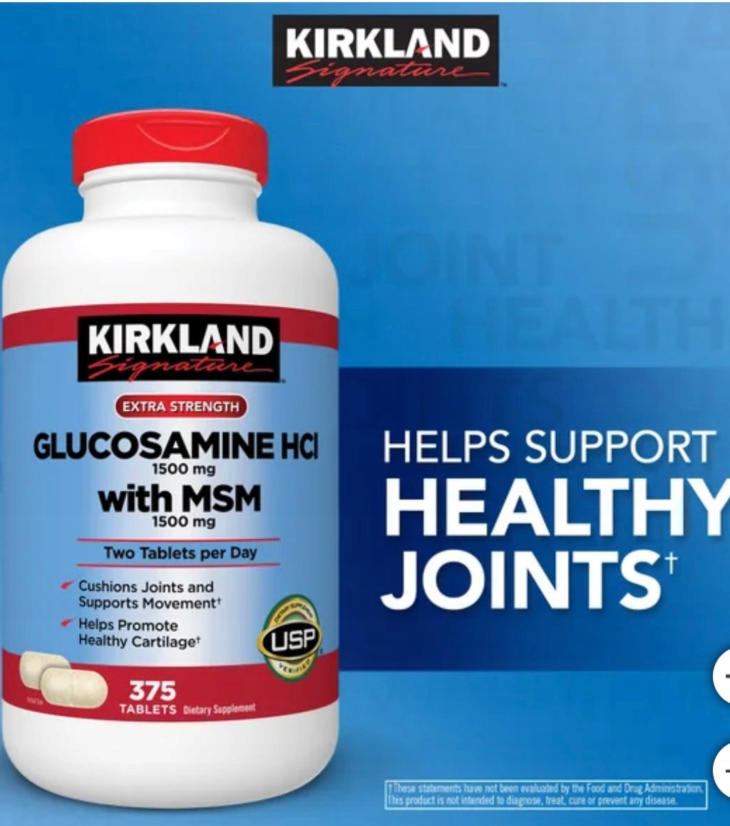 Kirkland Glucosamine HCI with MSM glukozamina USA 375 SZT Packaging status original