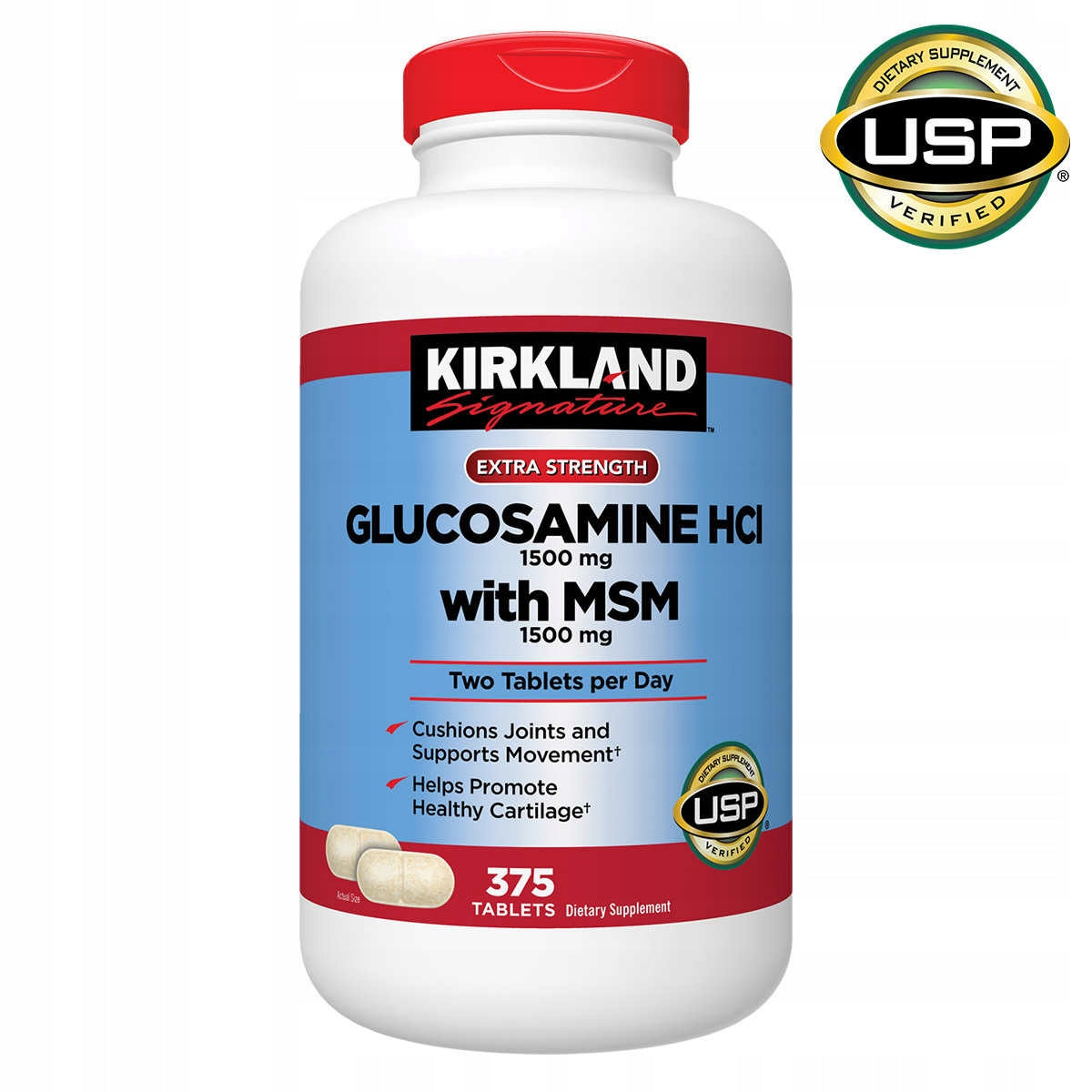 Kirkland Signature Glucosamine + MSM 375 tablets USA