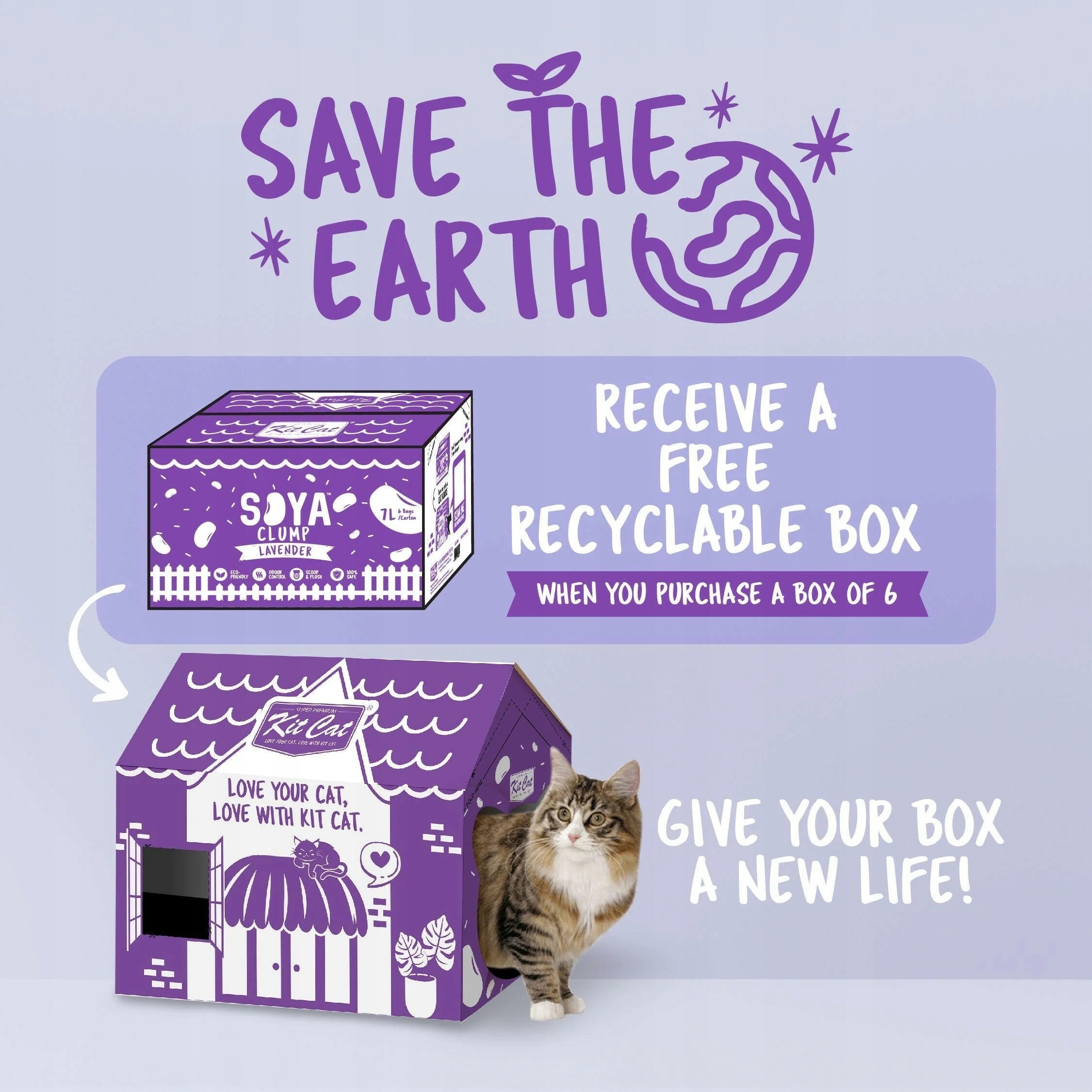 Kit Cat ECO SoyaClump Lavender 7L / 2,5kg Kind litter