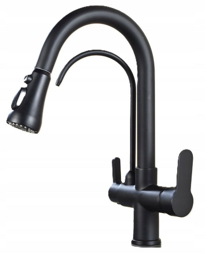 Kitchen Faucet CHDE Three-Way Black BRASS SPOUT WW