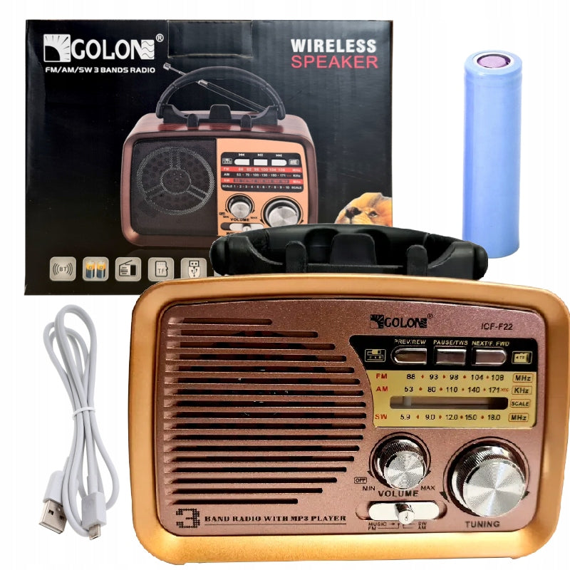Kitchen Radio Retro Am Fm Portable microSD Bluetooth 1200mAh