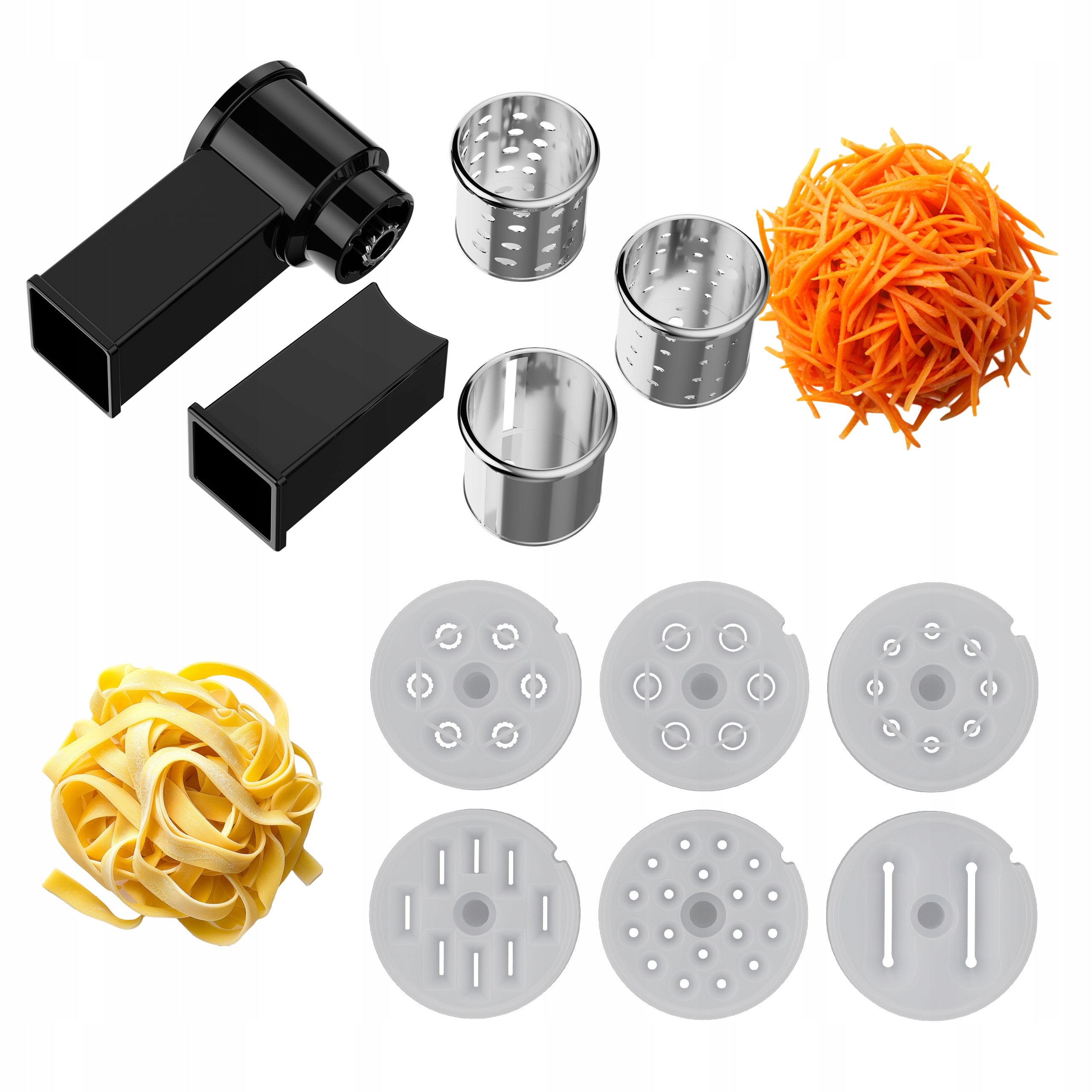 Kitchen Robot Accessory Set Slicer + 6 Pasta Tips
