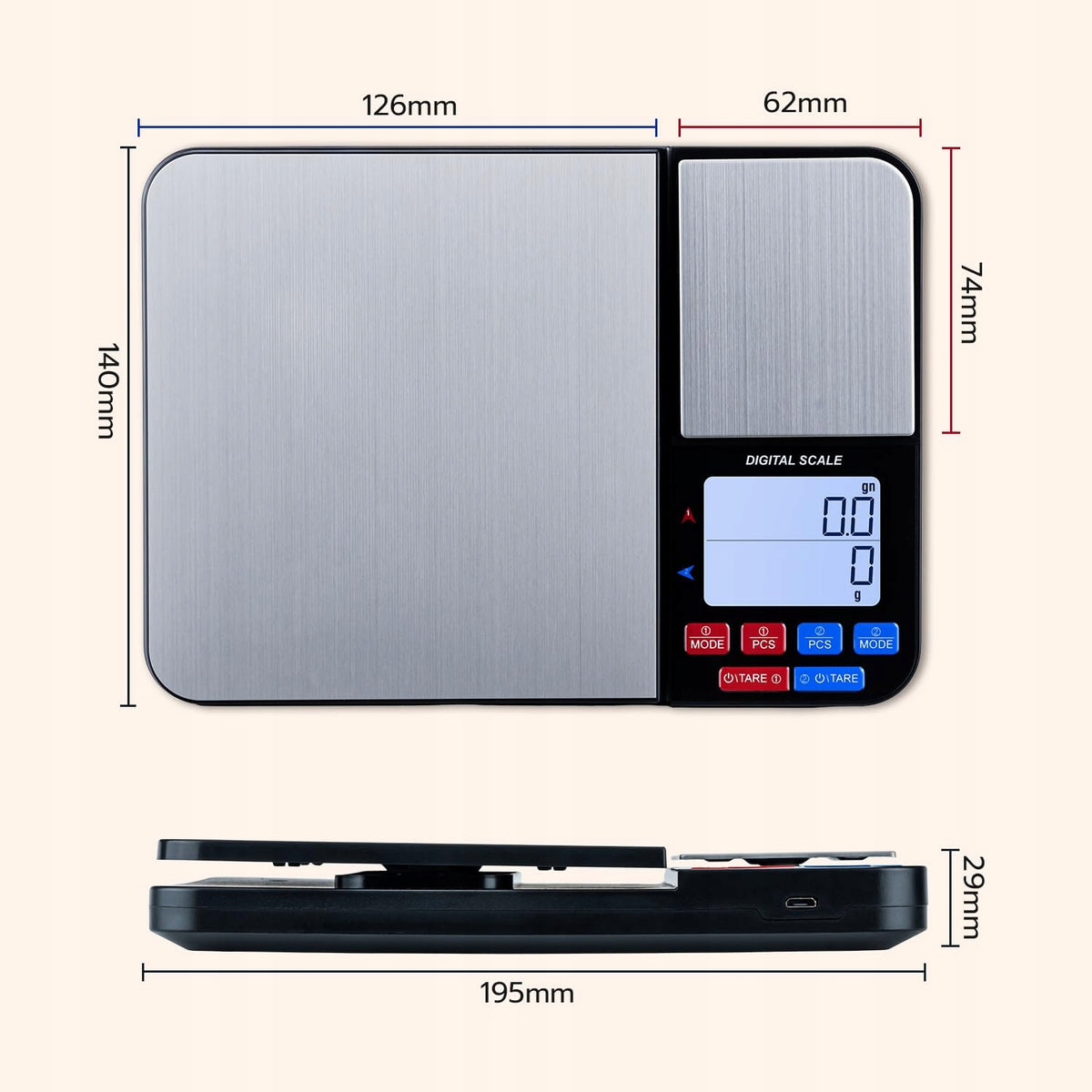 Kitchen Scale Dual 10kg 0,01g Precision Electronic LCD USB Packaging status original