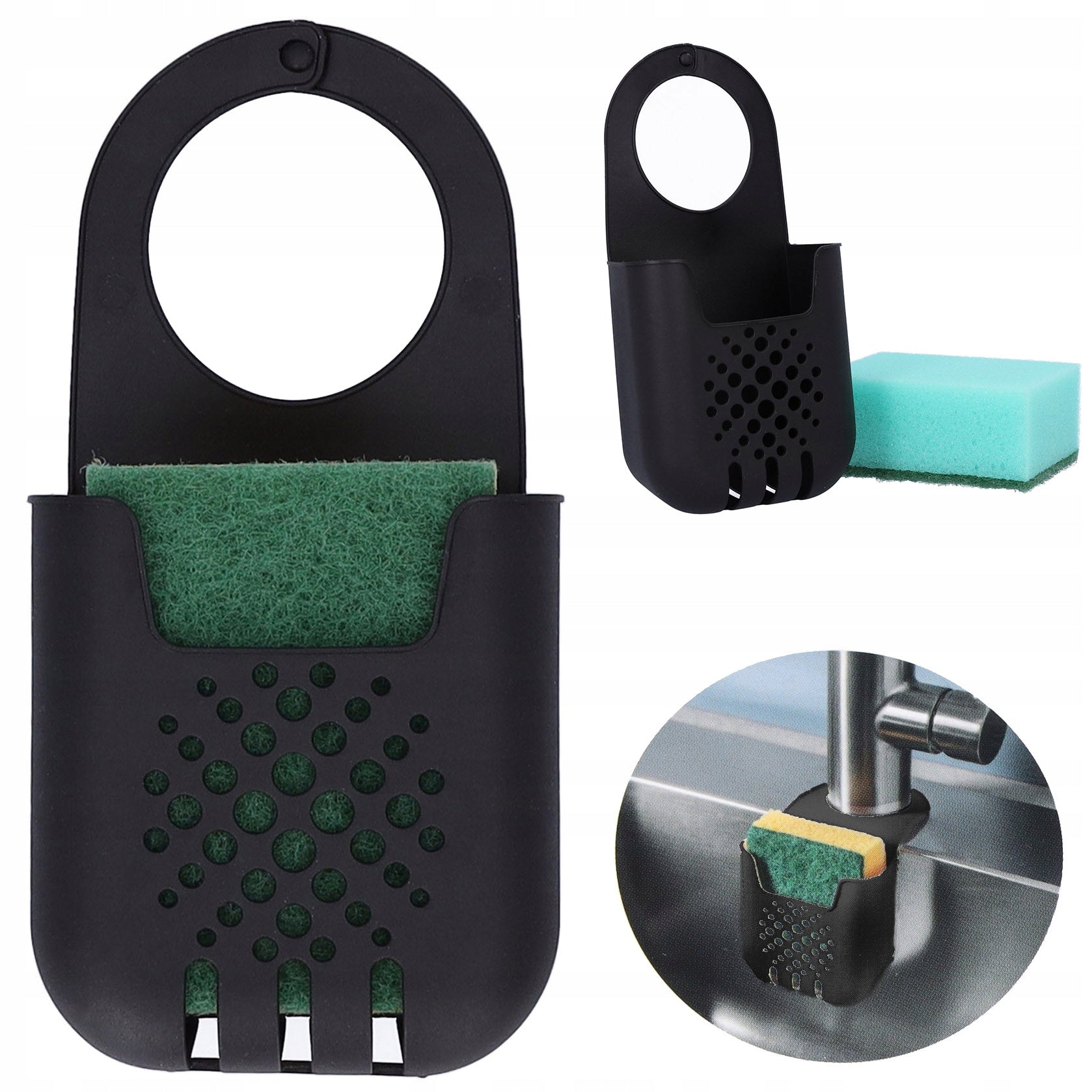 Kitchen Tap Sink Organizer Hanging Black