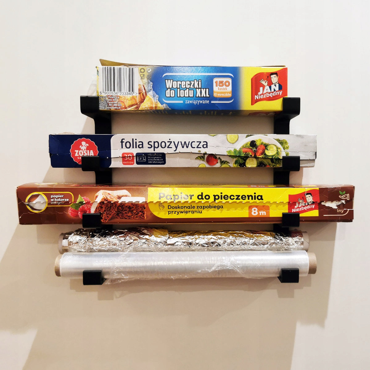 Kitchen holder BLACK - organizer for foil, baking paper Brand no brand