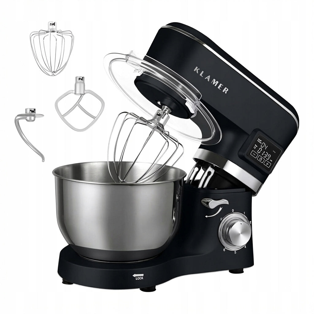Kitchen mixer KLAMER Classic 1400 W – 5,5 l steel mixing bowl, for