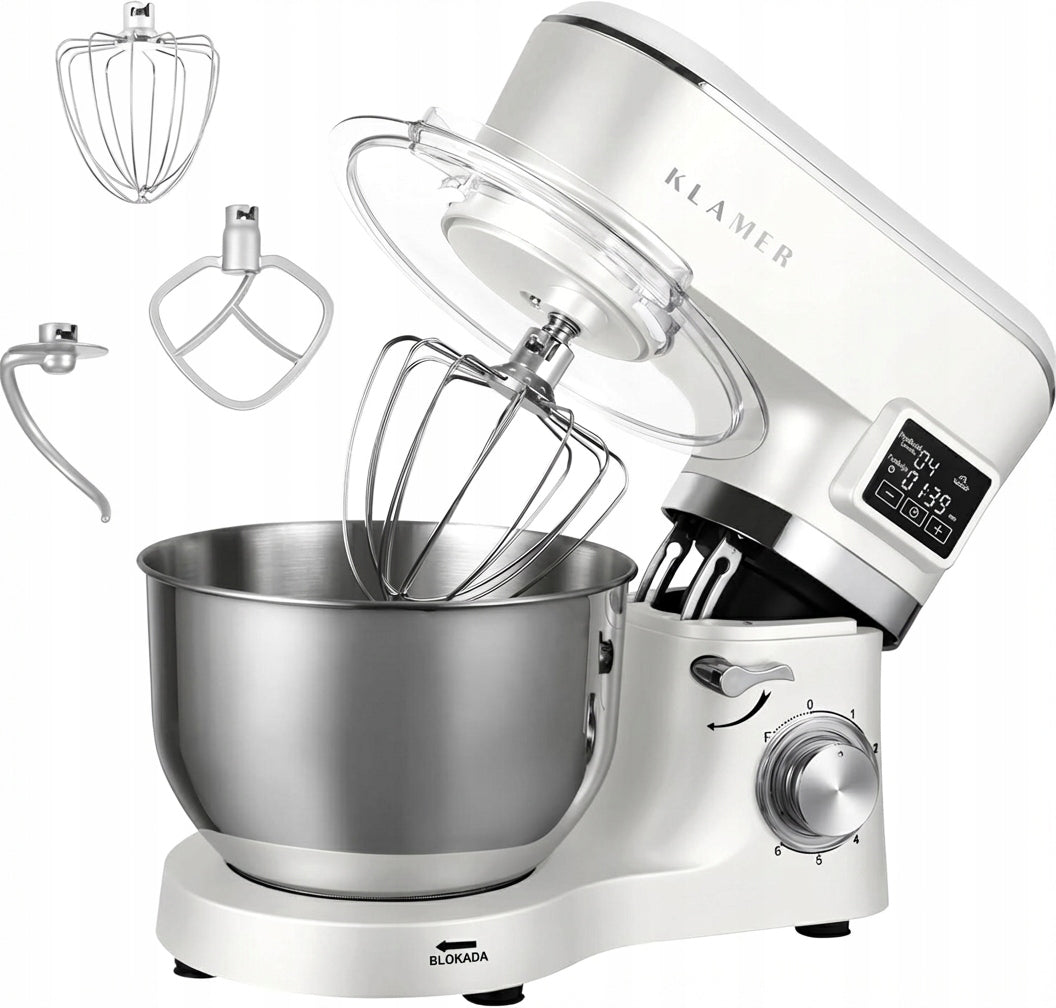 Kitchen mixer KLAMER Classic 1400 W – stainless steel bowl 5,5 L, ko
