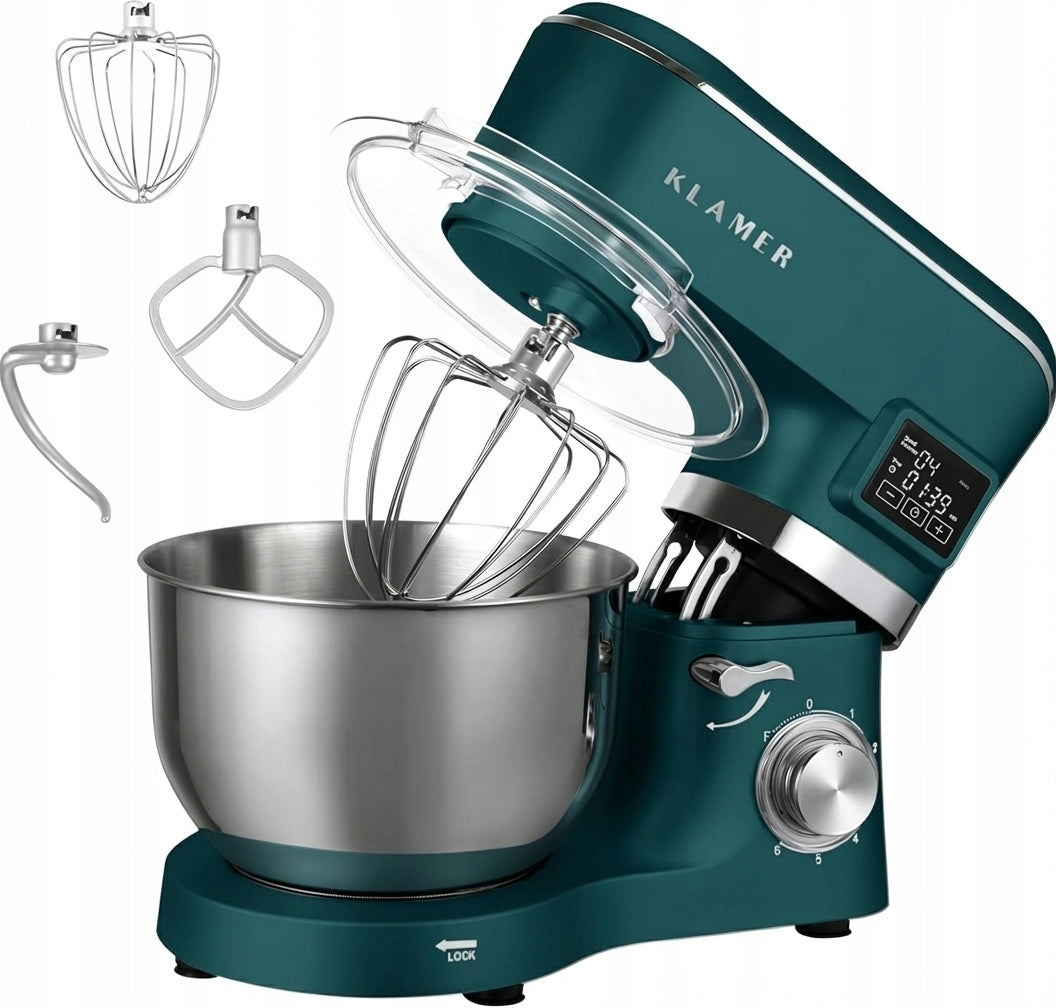 Kitchen mixer KLAMER Classic 1400 W – stainless steel bowl 5,5 l, na