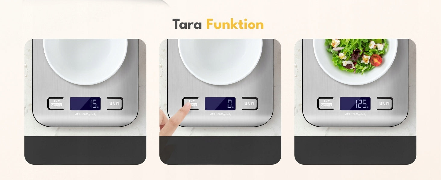 Kitchen scale ELECTRONIC PRECISION LEBENLANG USB 10kg/1g TARA LCD Functions automatic calibration automatic shutdown tare weight