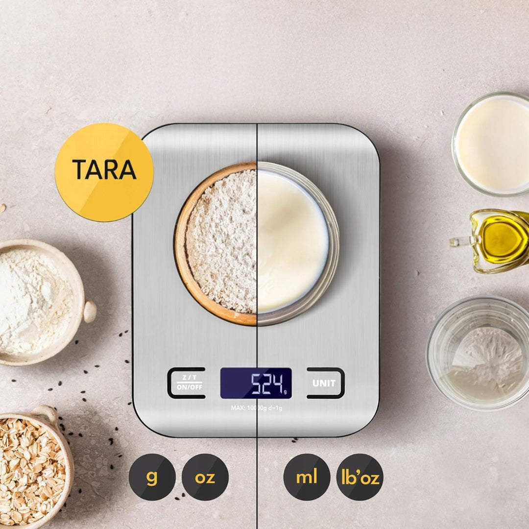 Kitchen scale ELECTRONIC PRECISION LEBENLANG USB 10kg/1g TARA LCD Packaging status original