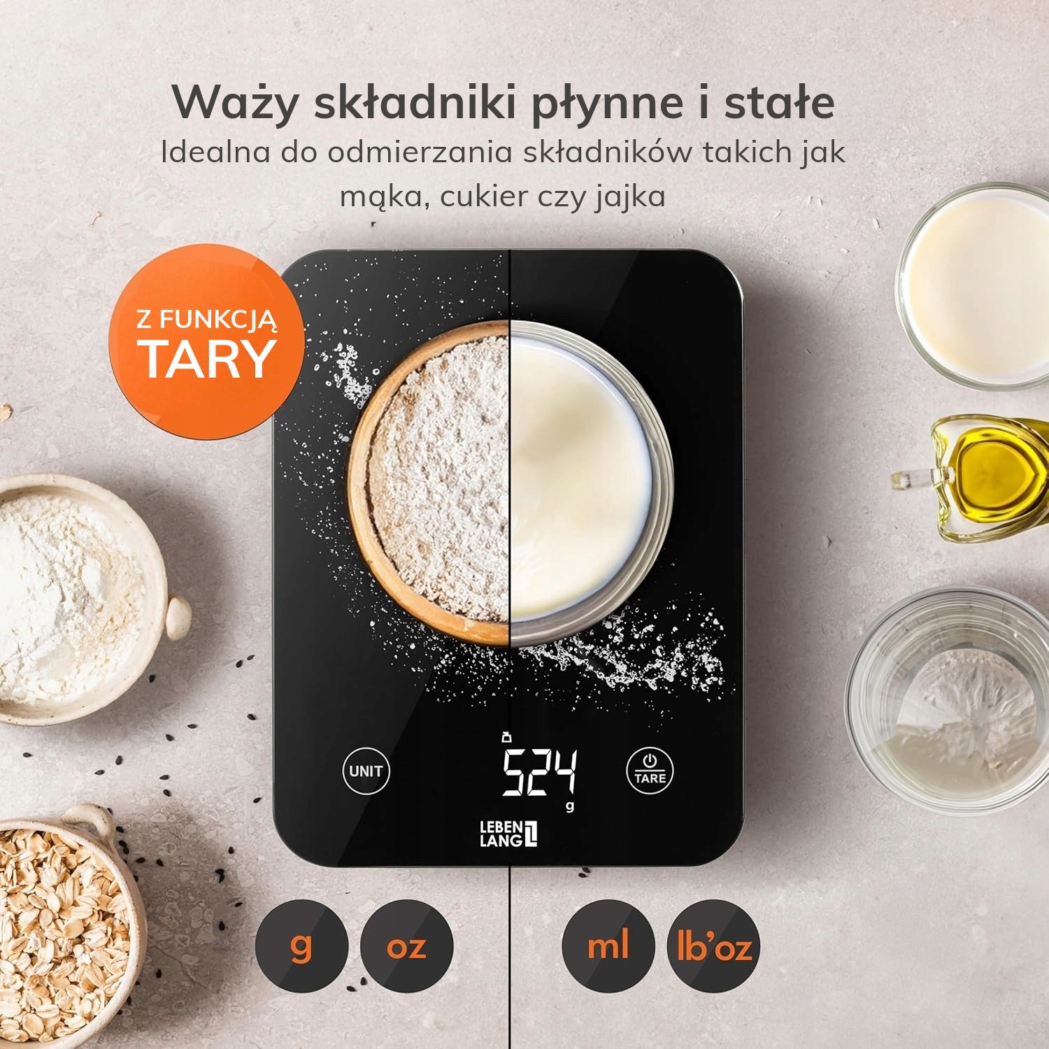 Kitchen scale ELECTRONIC PRECISION LEBENLANG waterproof USB 10kg TARA Manufacturer code LBL712