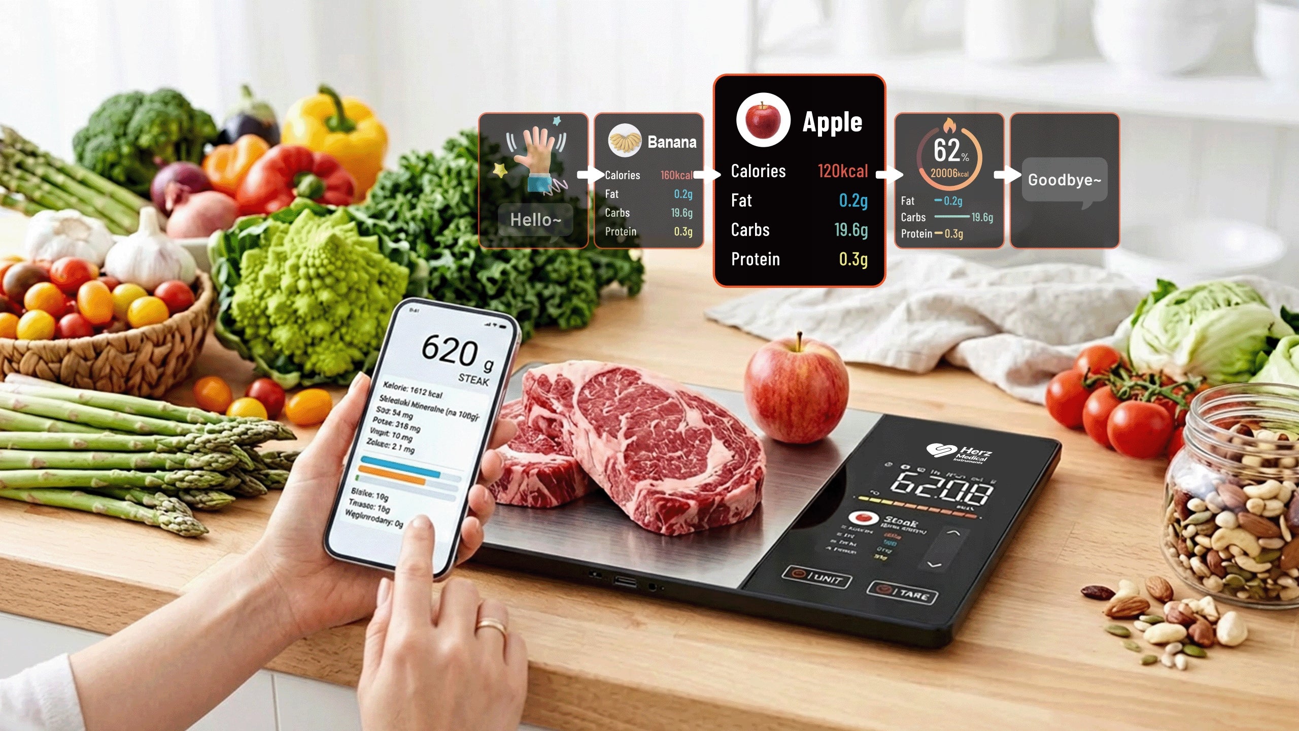 Kitchen scale electronic precision LED display 5kg battery operated 1g Dominant color silver/gray