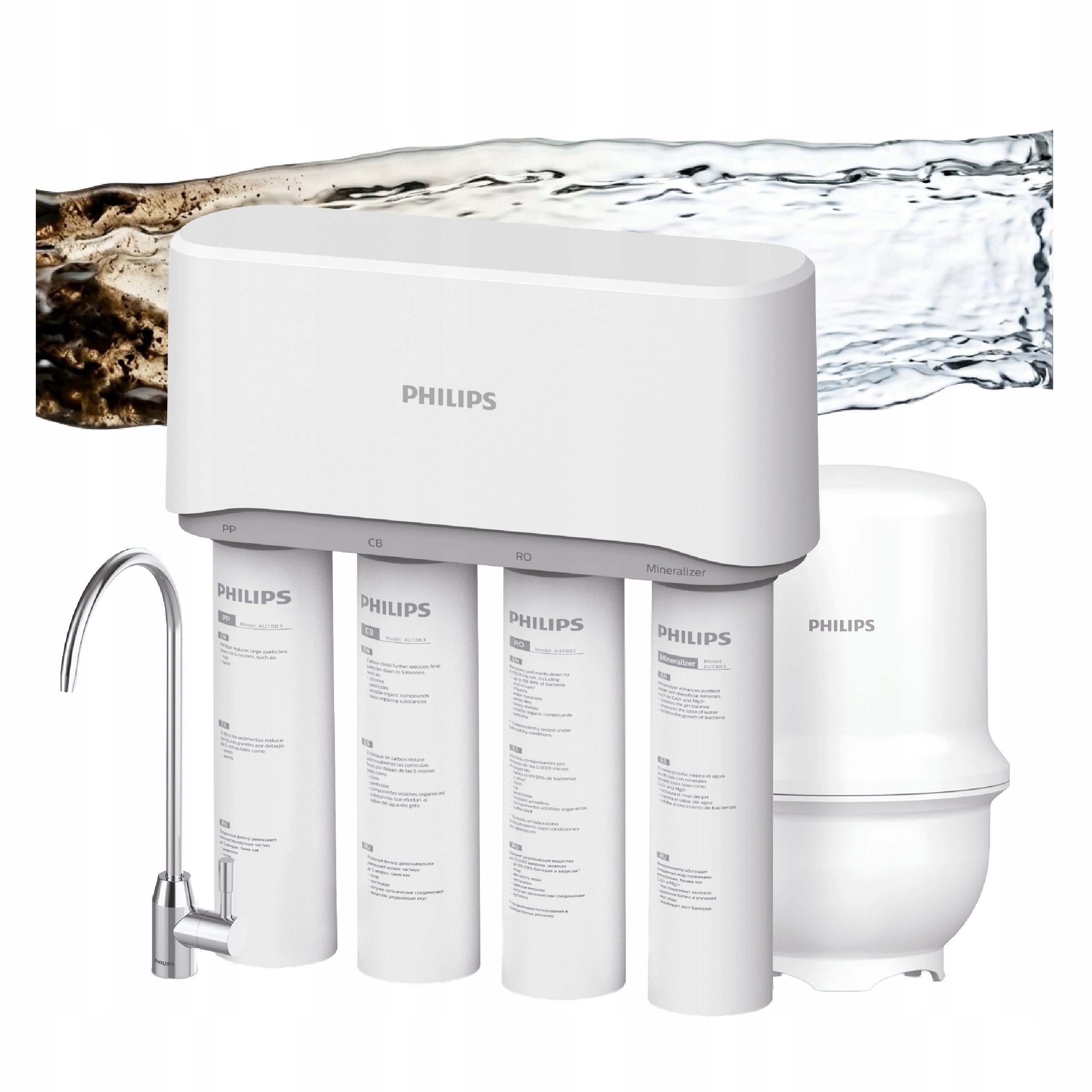 Kitchen sink water filter PHILIPS AUT3268 reverse osmosis mineralization
