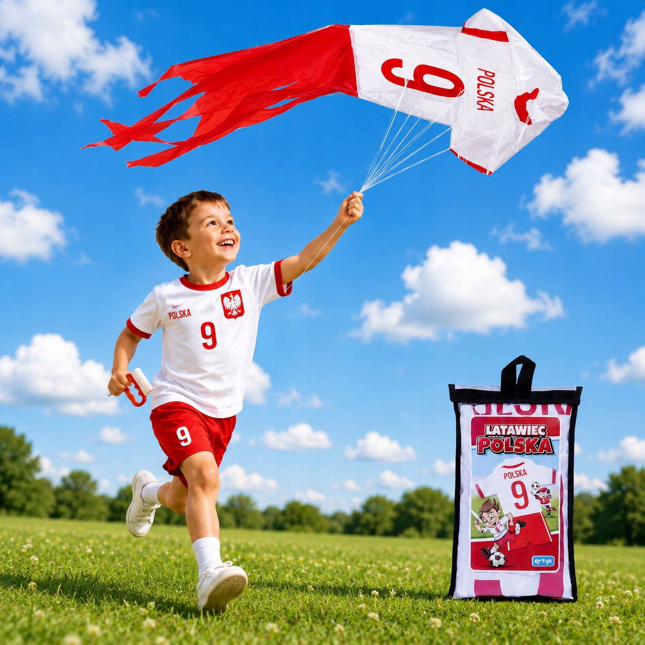 Kite Football Costume POLAND Little Athlete Football Fan Gadget Kid's age 3＋ years