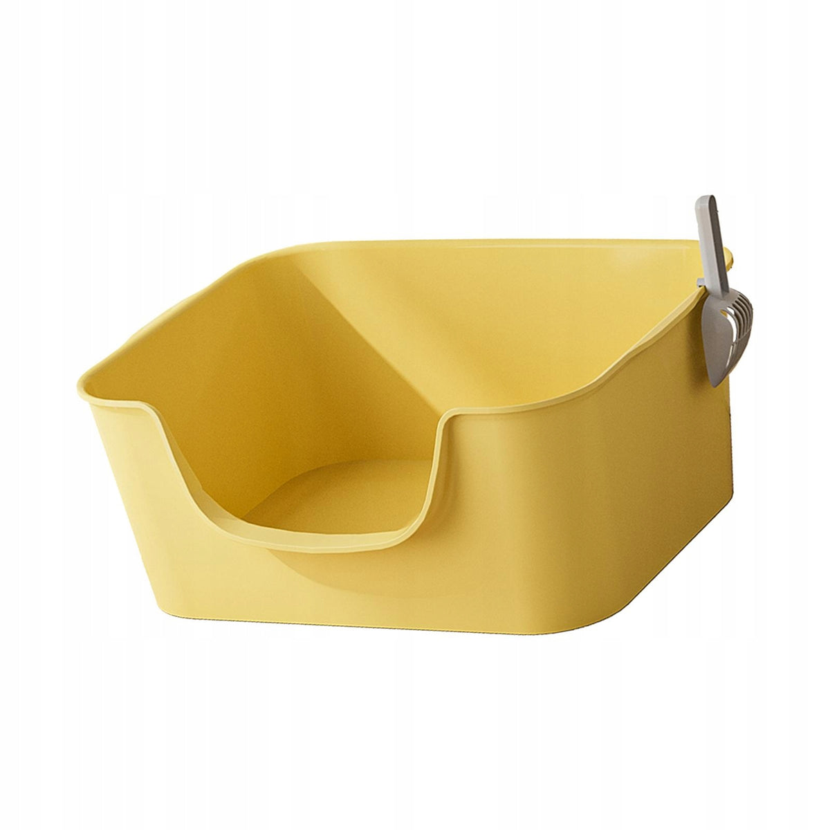 Kitten Litter Pan Lowered Front Washable Easy to Use Open Top Litter Yellow