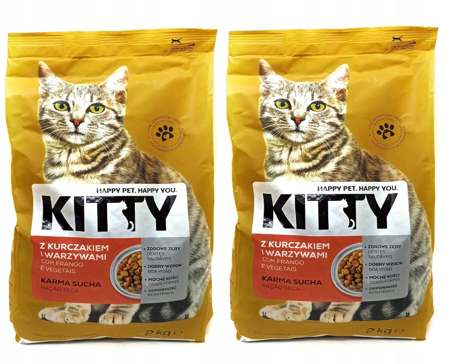 Kitty Dry Cat Food Chicken with Vegetables 2kgx2