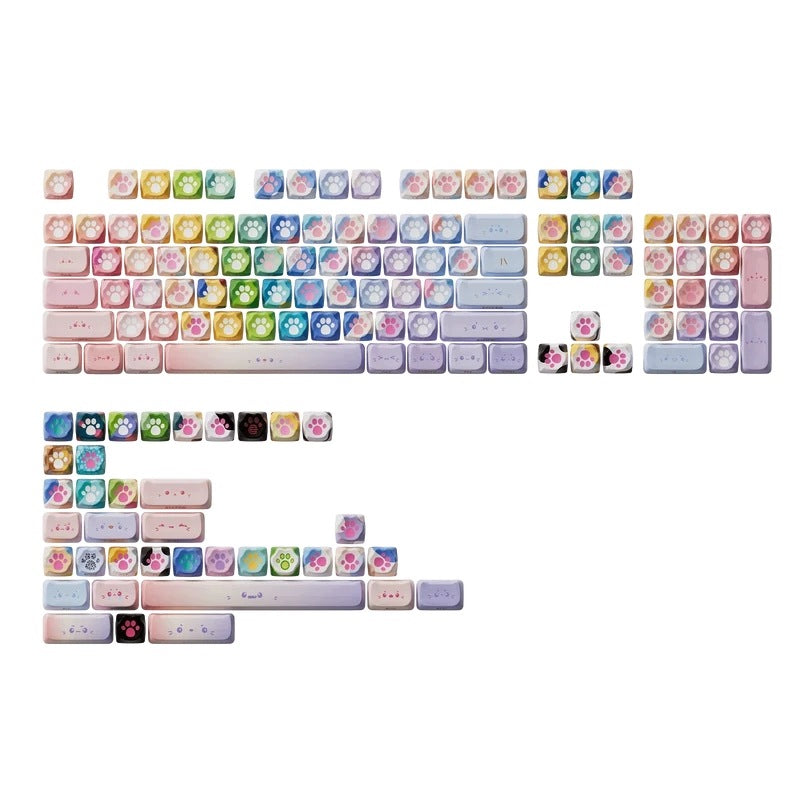Kitty Paws Keycaps Key Covers Cute for Keyboard with PBT Dye-Sub