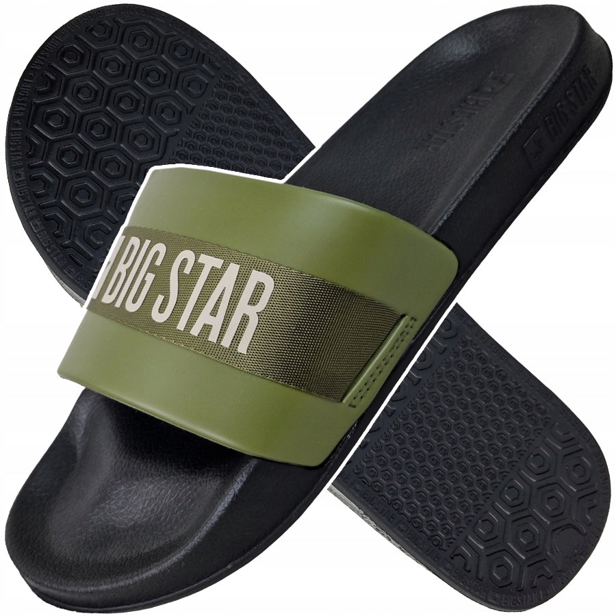 Hausschuhe für Herren Big Star 12065-P, grün 