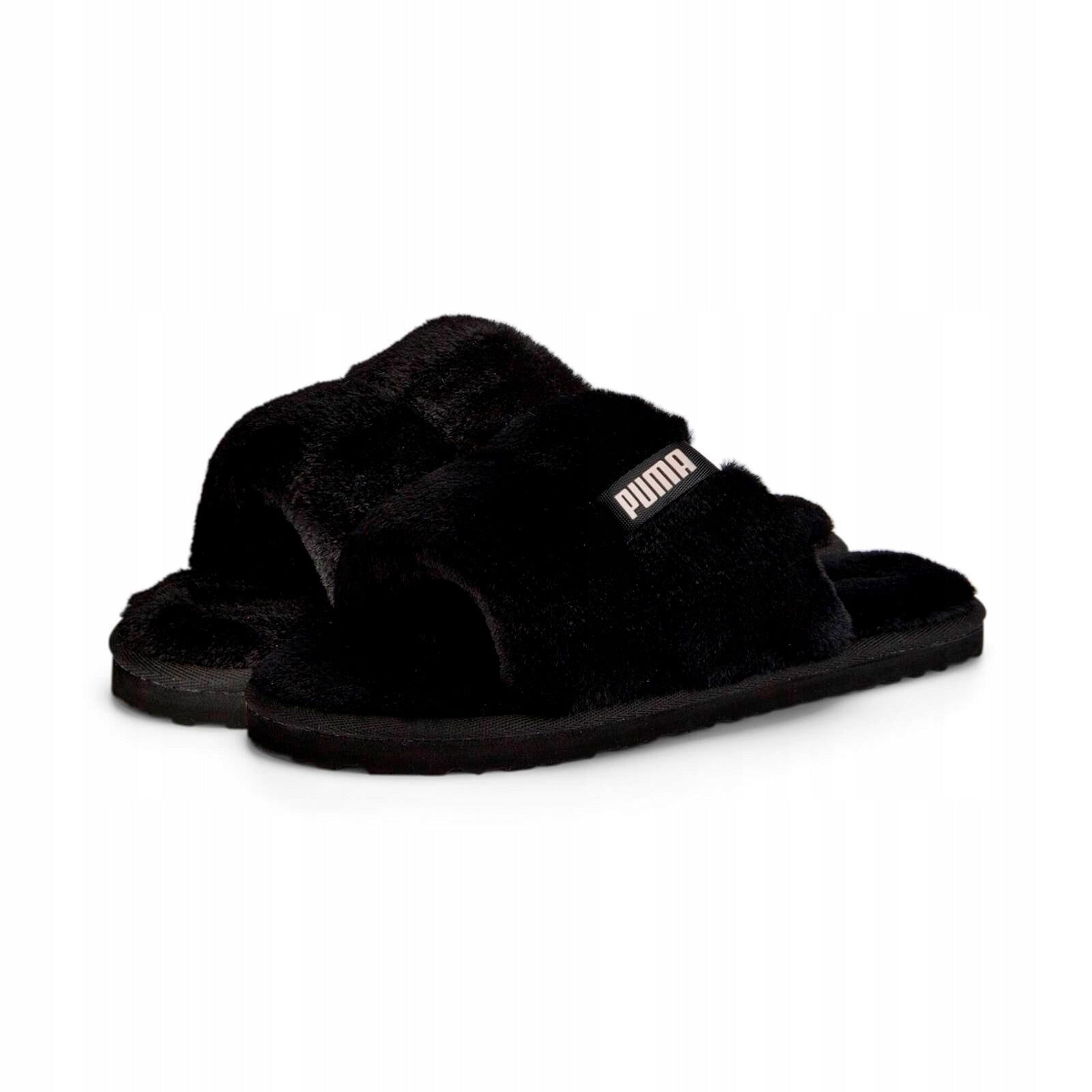 Hausschuhe für Damen Puma Fluff Solo, schwarz 