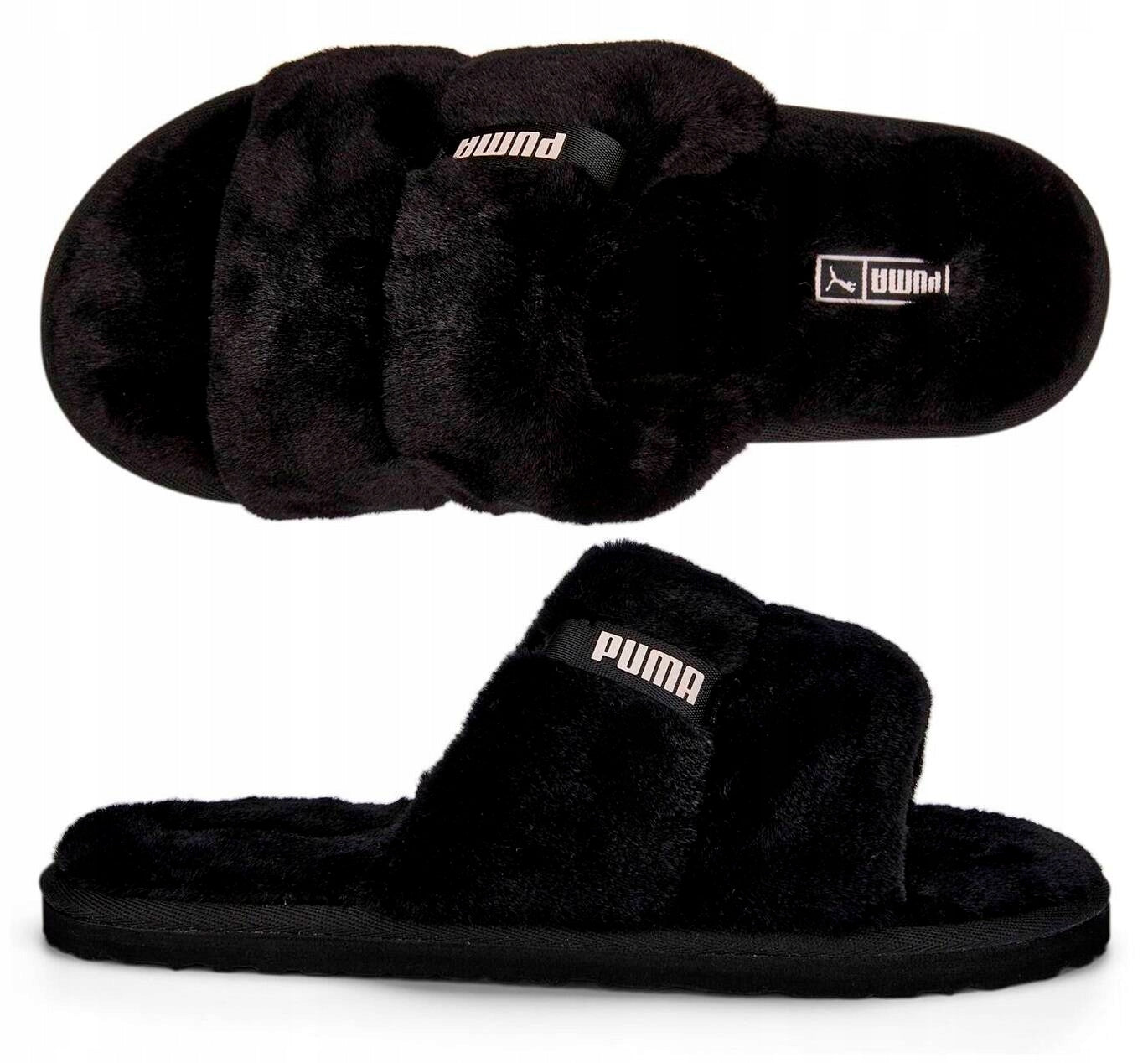 Hausschuhe für Damen Puma Fluff Solo, schwarz 