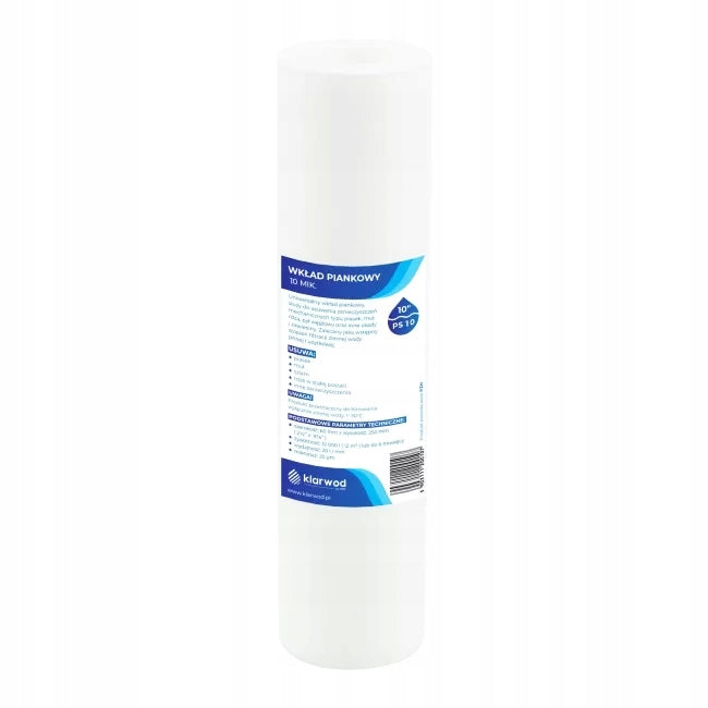 Klarwod polypropylene foam cartridge 10” 50 microns