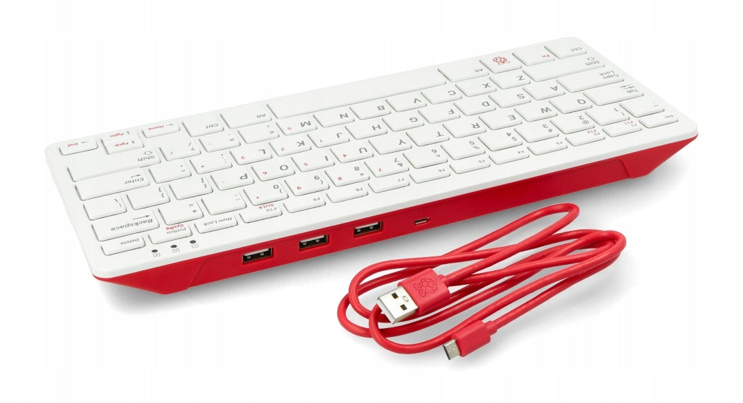 Offizielle Tastatur für Raspberry Pi Modell 4B/3B+/3B/2B, rot und weiß 