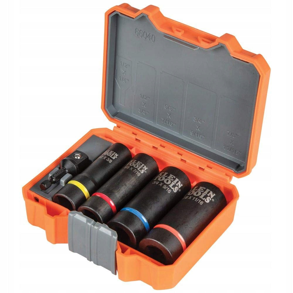Klein Tools 66040 2-in-1 Impact Socket Set, 5-Piece,
