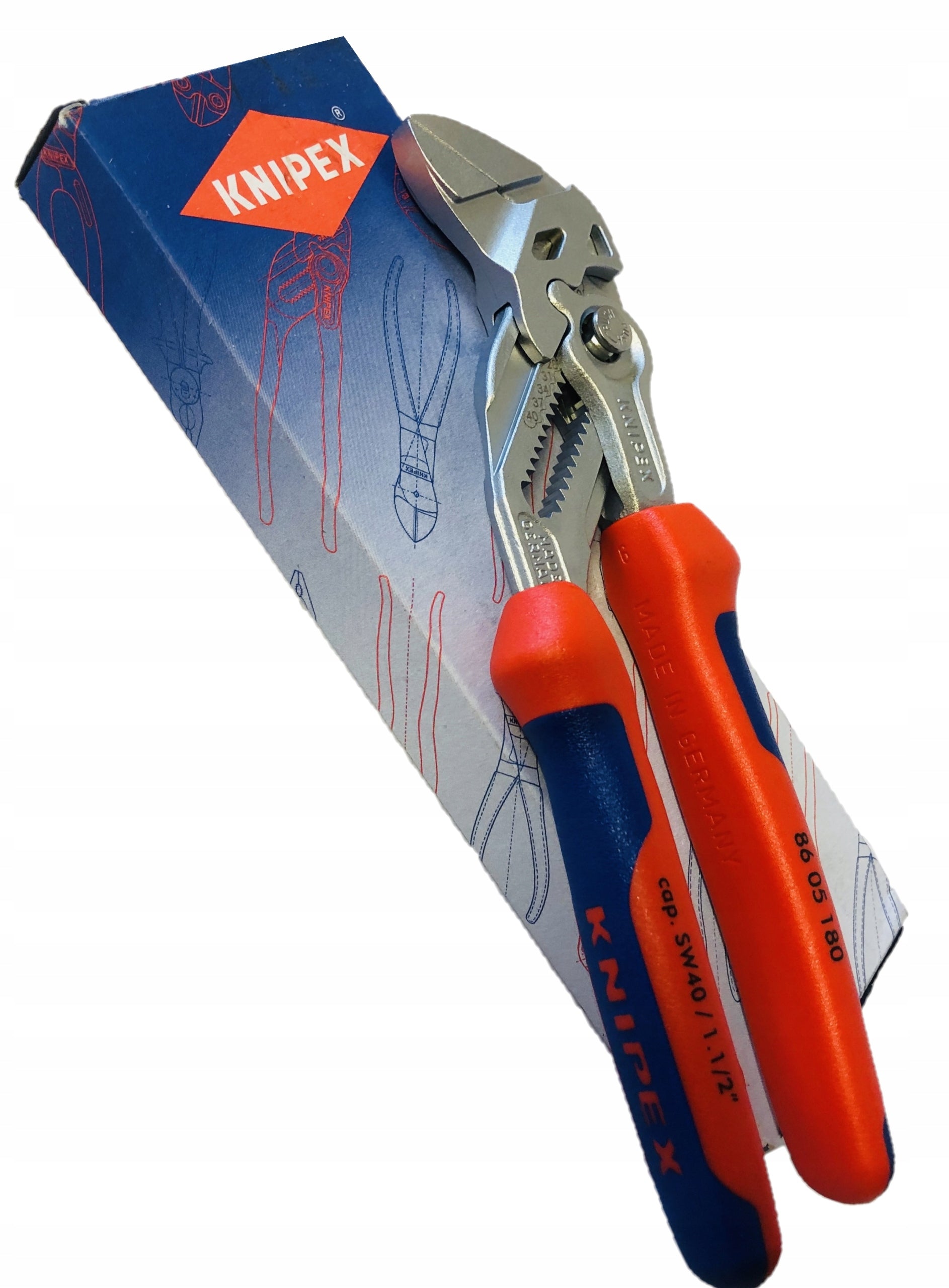 Kliestovy kluc KNIPEX 86 05 180, 180 mm, 1 1/2", CrV Kind adjustable pliers