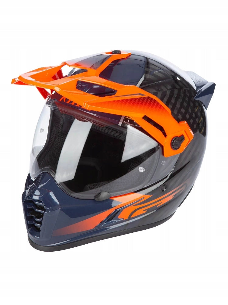Klim Krios Pro MD Echo Gloss Black helmet - Striking Orange - Petrol
