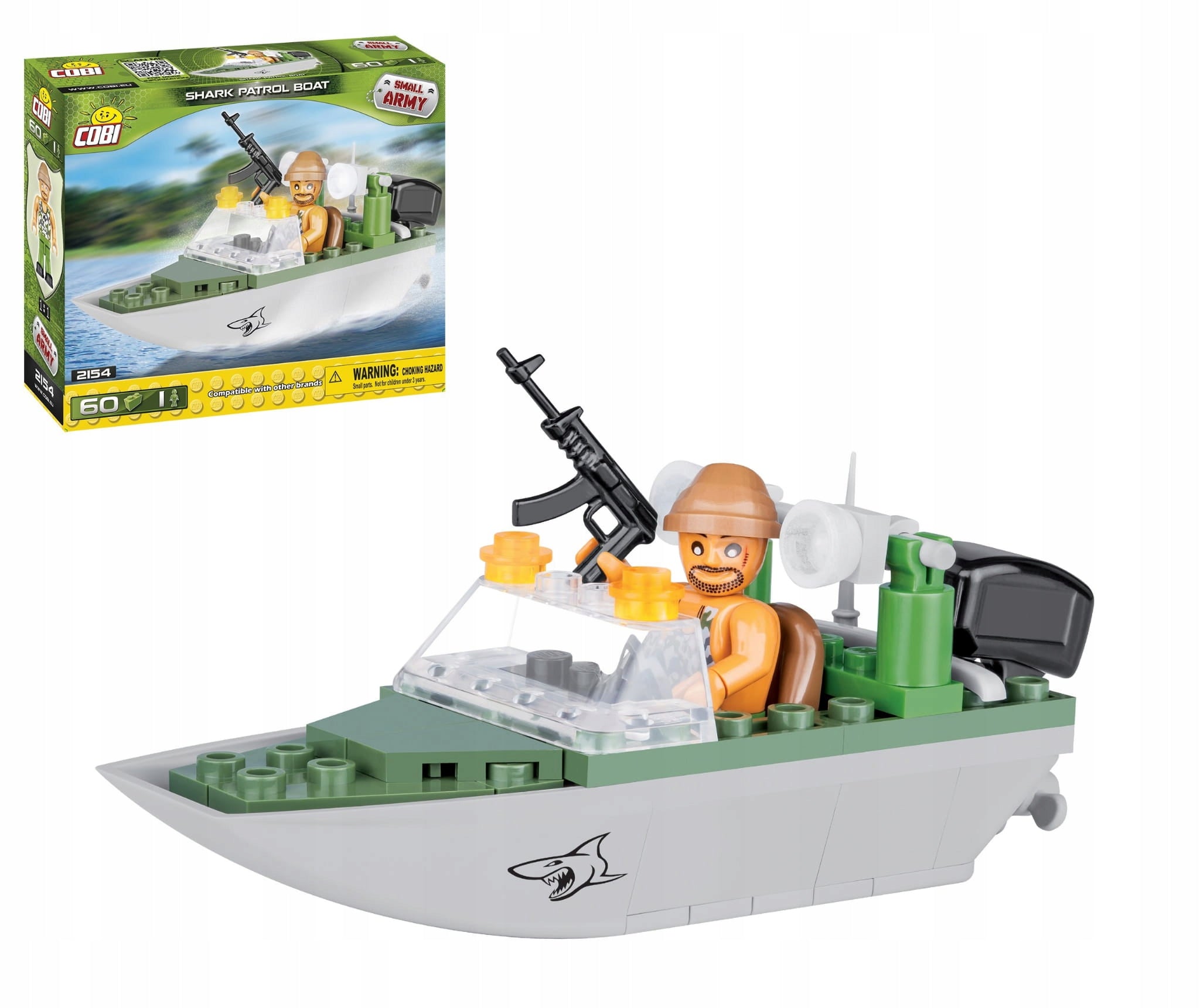 Zusammengebautes Modell Shark Patrouillenboot Cobi, 2154, 60 d. 