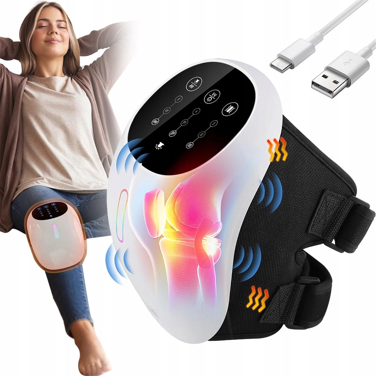 Knee Massager Electric Massager Wireless Vibration With Heating Medical device no